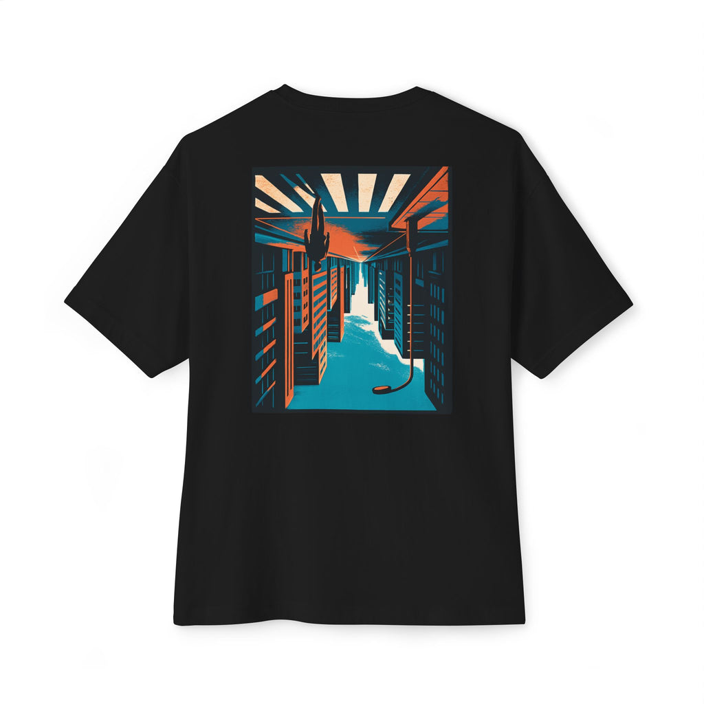 Boxy Tee — Retro Sunset Alley Graphic T-Shirt ("Streetline")