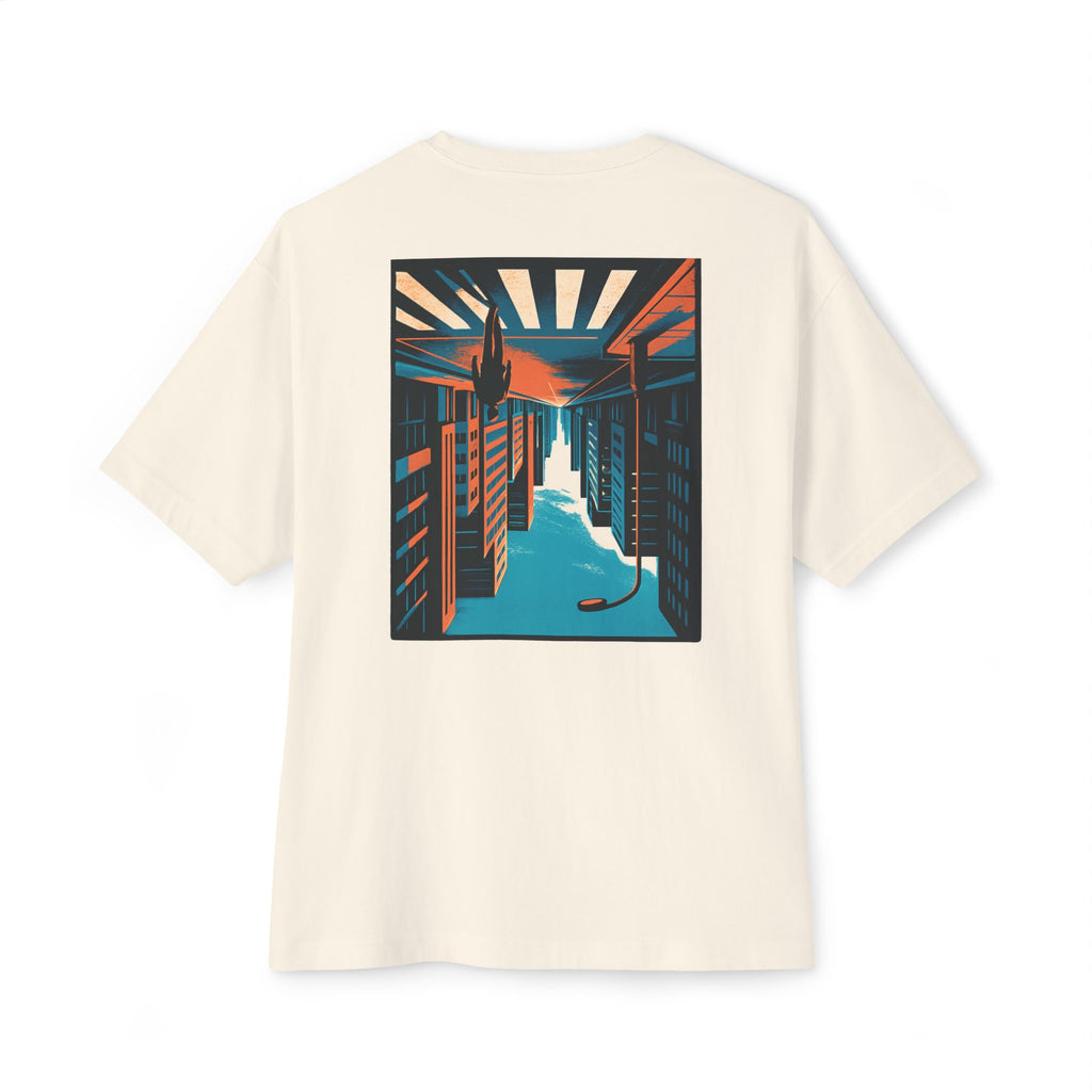 Boxy Tee — Retro Sunset Alley Graphic T-Shirt ("Streetline")
