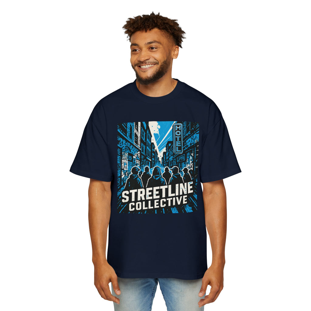 Streetline Collective Graphic Tee — Urban Cityscape Men’s Oversized T‑Shirt