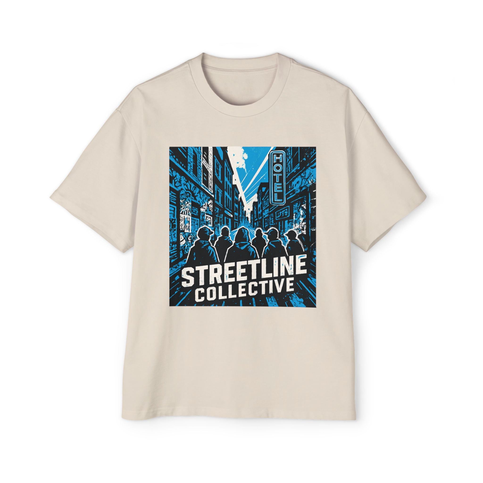 Streetline Collective Graphic Tee — Urban Cityscape Men’s Oversized T‑Shirt