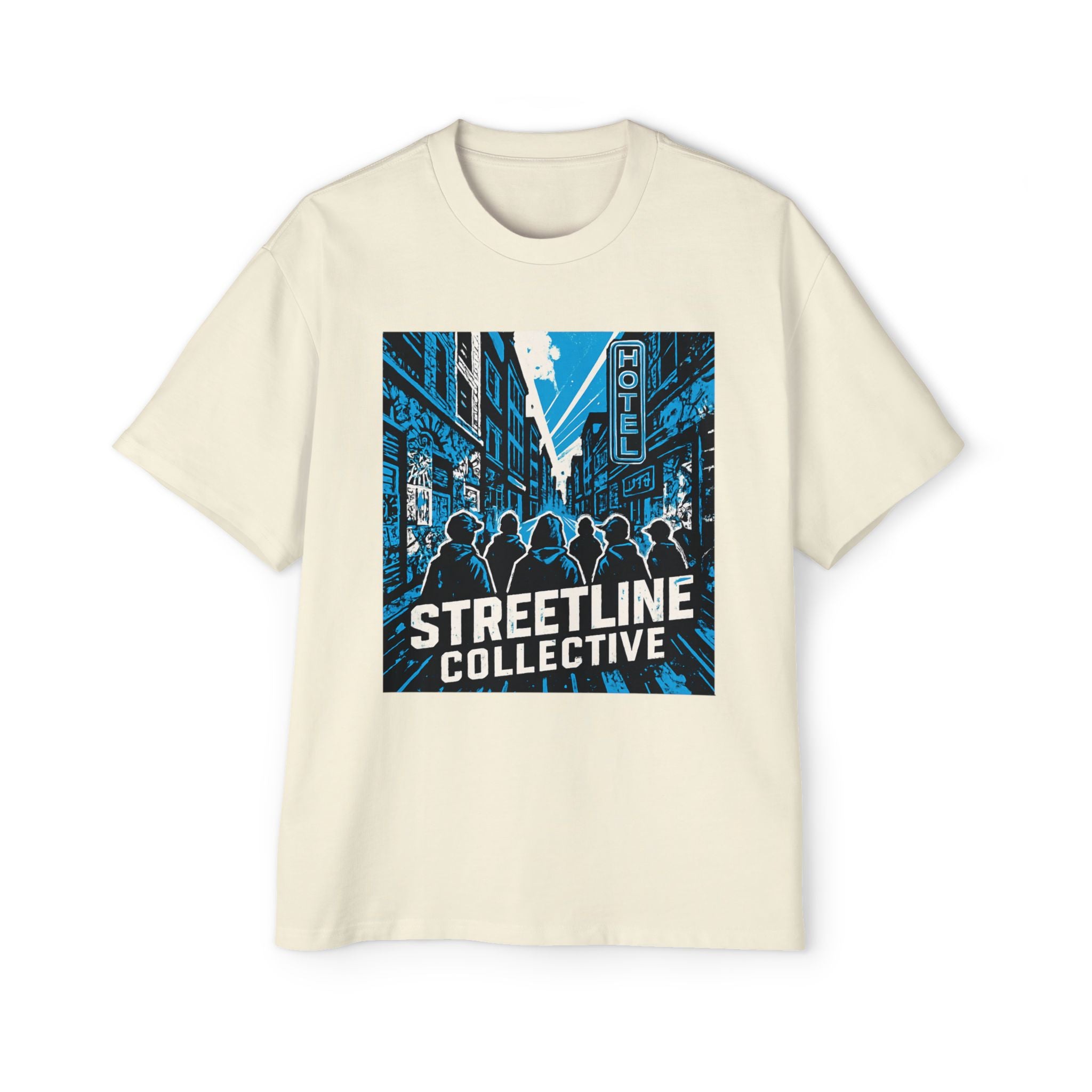 Streetline Collective Graphic Tee — Urban Cityscape Men’s Oversized T‑Shirt