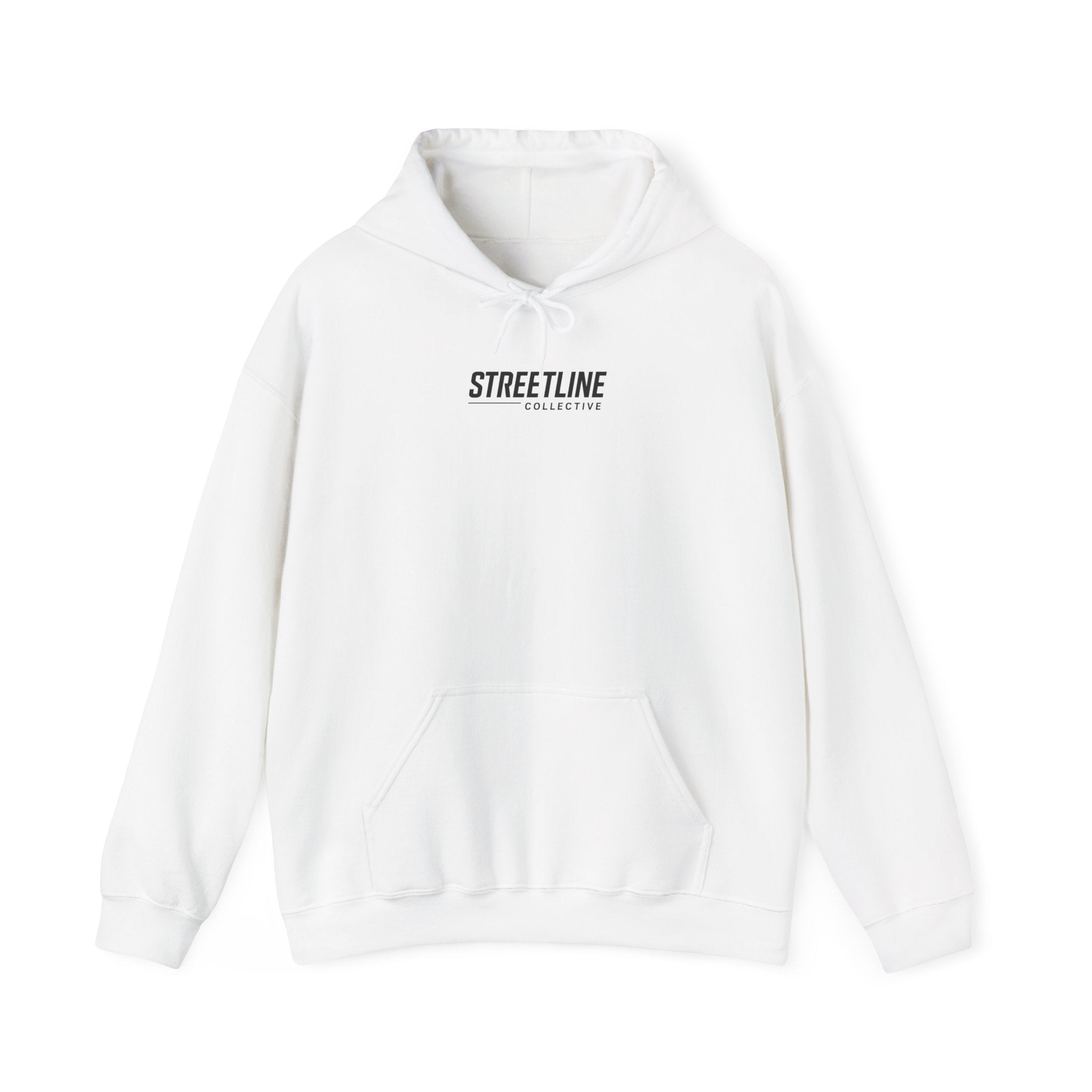 Streetline Minimal Logo Hoodie — Clean White Pullover