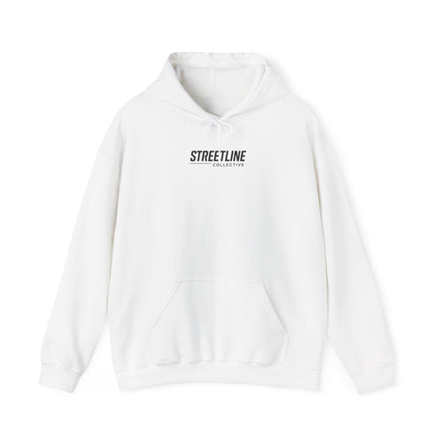 Streetline Minimal Logo Hoodie — Clean White Pullover