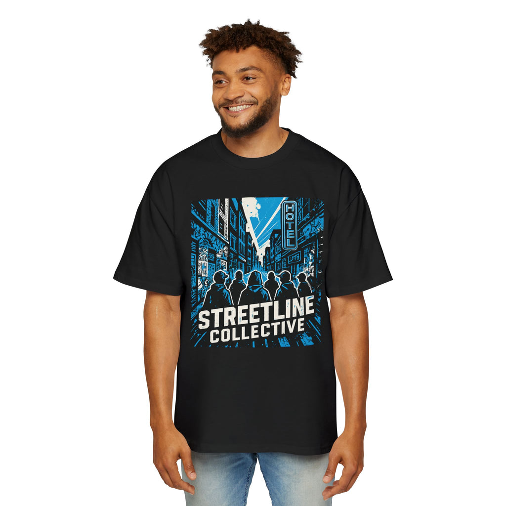Streetline Collective Graphic Tee — Urban Cityscape Men’s Oversized T‑Shirt