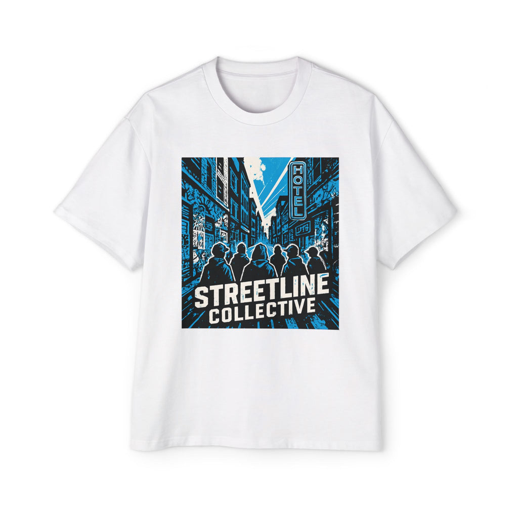 Streetline Collective Graphic Tee — Urban Cityscape Men’s Oversized T‑Shirt