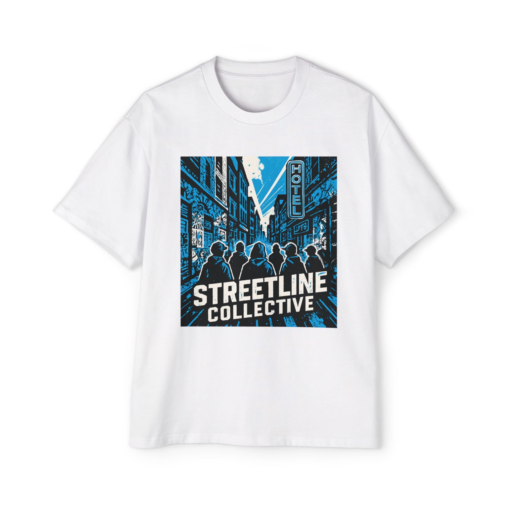 Streetline Collective Graphic Tee — Urban Cityscape Men’s Oversized T‑Shirt