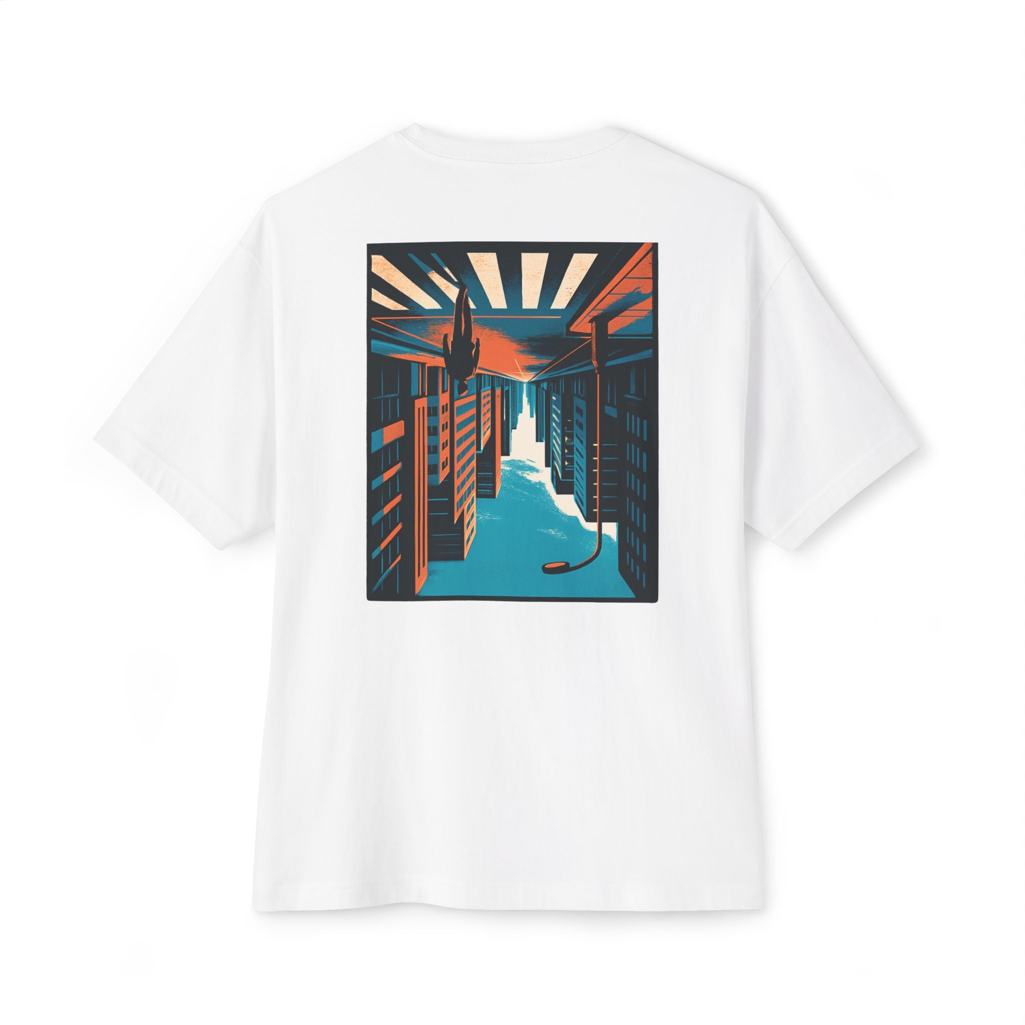 Boxy Tee — Retro Sunset Alley Graphic T-Shirt ("Streetline")