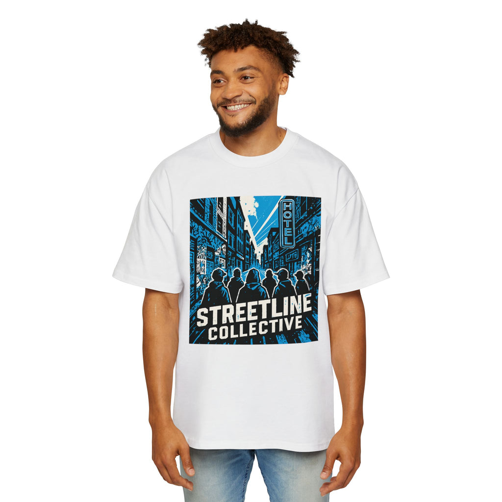Streetline Collective Graphic Tee — Urban Cityscape Men’s Oversized T‑Shirt