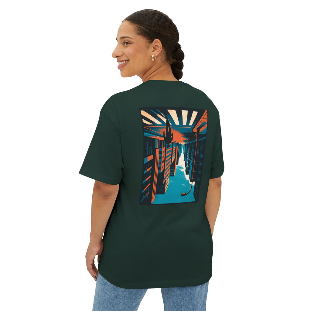 Boxy Tee — Retro Sunset Alley Graphic T-Shirt ("Streetline")