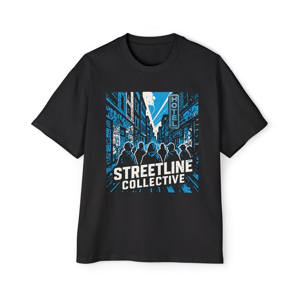Streetline Collective Graphic Tee — Urban Cityscape Men’s Oversized T‑Shirt