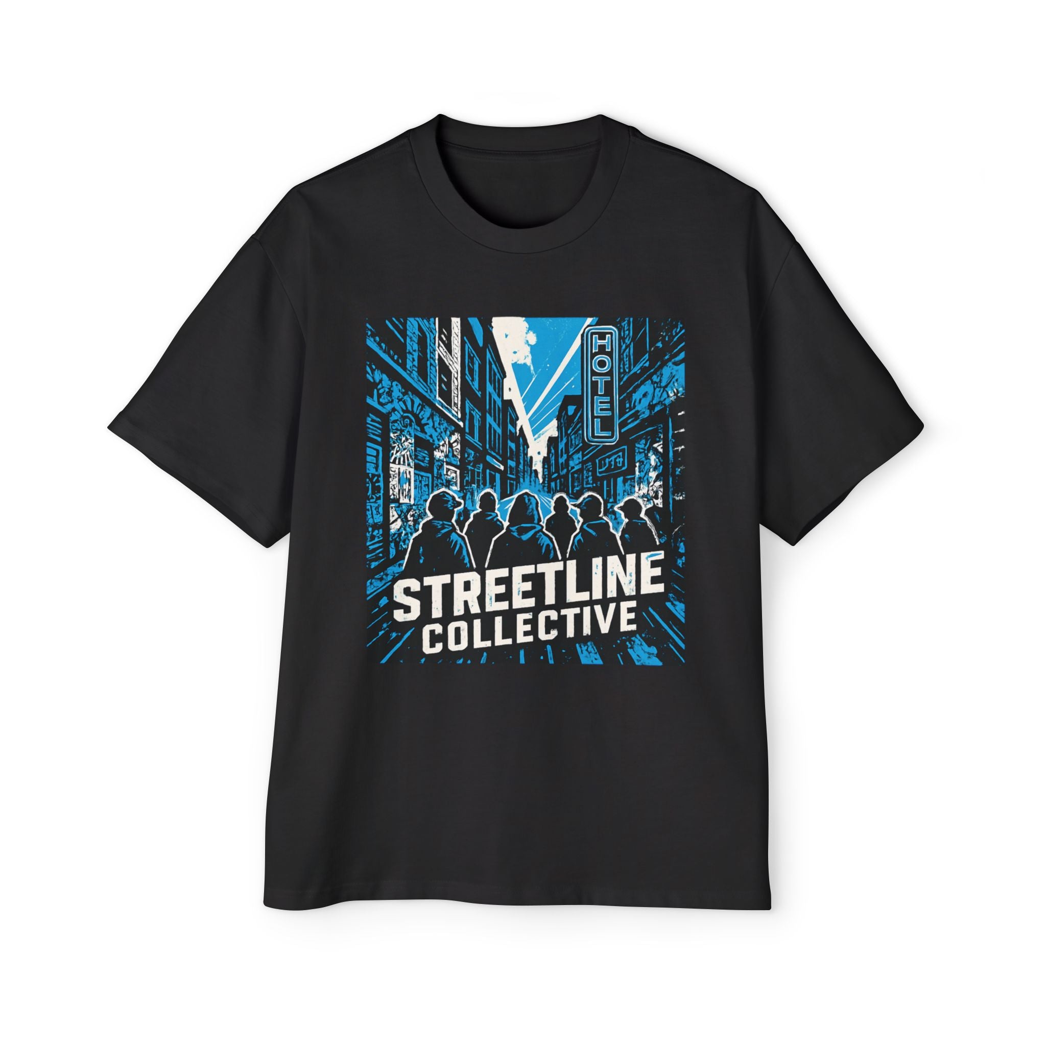 Streetline Collective Graphic Tee — Urban Cityscape Men’s Oversized T‑Shirt
