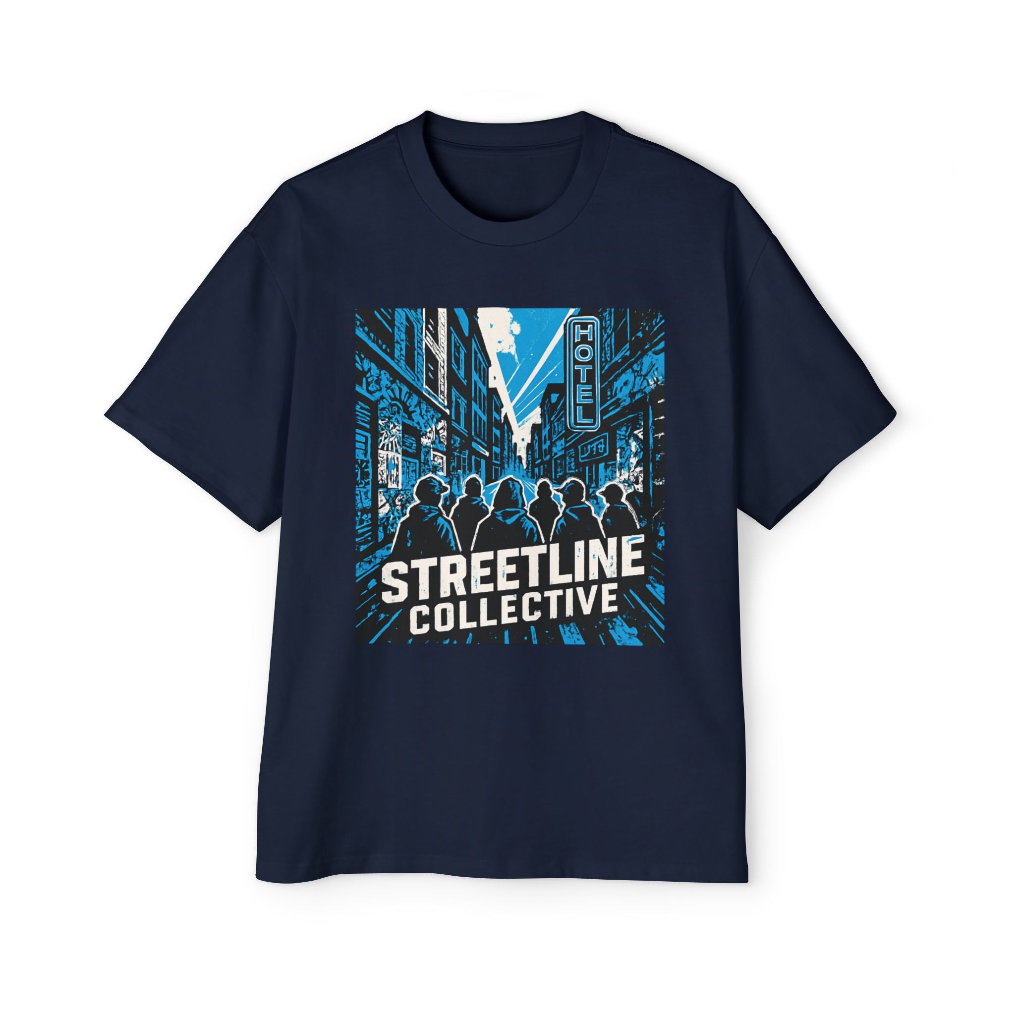 Streetline Collective Graphic Tee — Urban Cityscape Men’s Oversized T‑Shirt