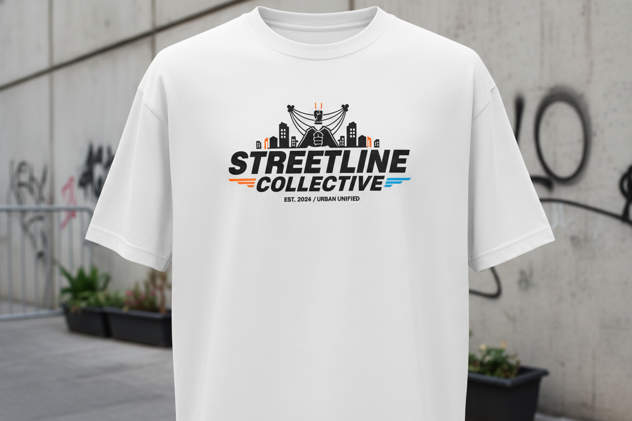 Can you make a logo for Streetline Collective on a shirt